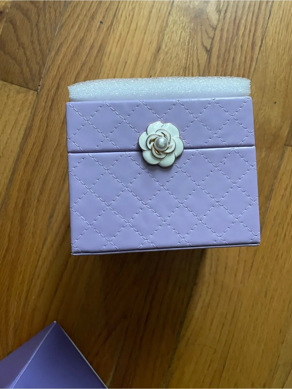 Purple Jewelry Organizer Box with Mirror - Unbranded Velvet Finish